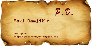 Paki Damján névjegykártya